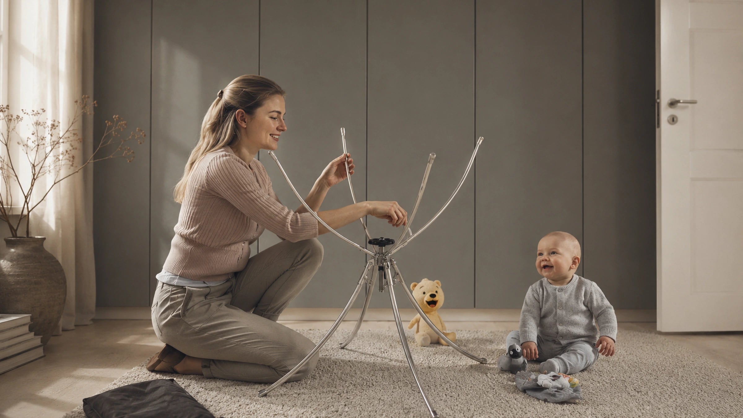 Vaggaro system set up in a calm Scandinavian family setting
